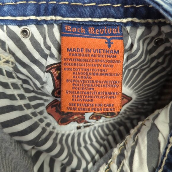 Rock Revival Jeans Women's 30x34 Blue Levy Boot Denim NWT - Picture 14 of 15
